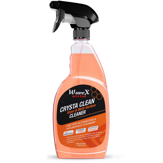 Crysta Clean Glass Cleaner 650 ml, Multi Surface Professional Grade Automotive Glass Cleaner