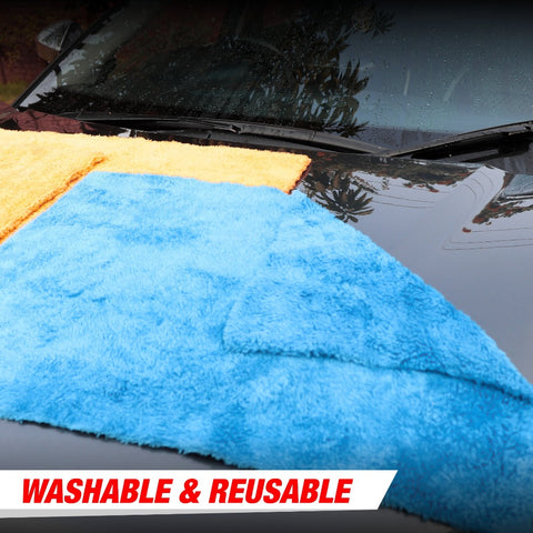 Perfect Finish Microfiber Cloth for Car 440 GSM (40x60CM) Super Soft Microfiber Car Cleaning Cloth, High Water Absorbing Edgeless for Scratchless Drying and Buffing (Pack of 2)