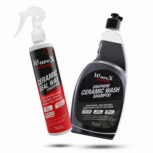 Car DIY Ceramic Coating for Car Combo, Ceramic Seal Wax Concentrate 350ml and Car Shampoo Ceramic Car Wash 650 ml,  Enhanced Protection & Brilliant Shine!