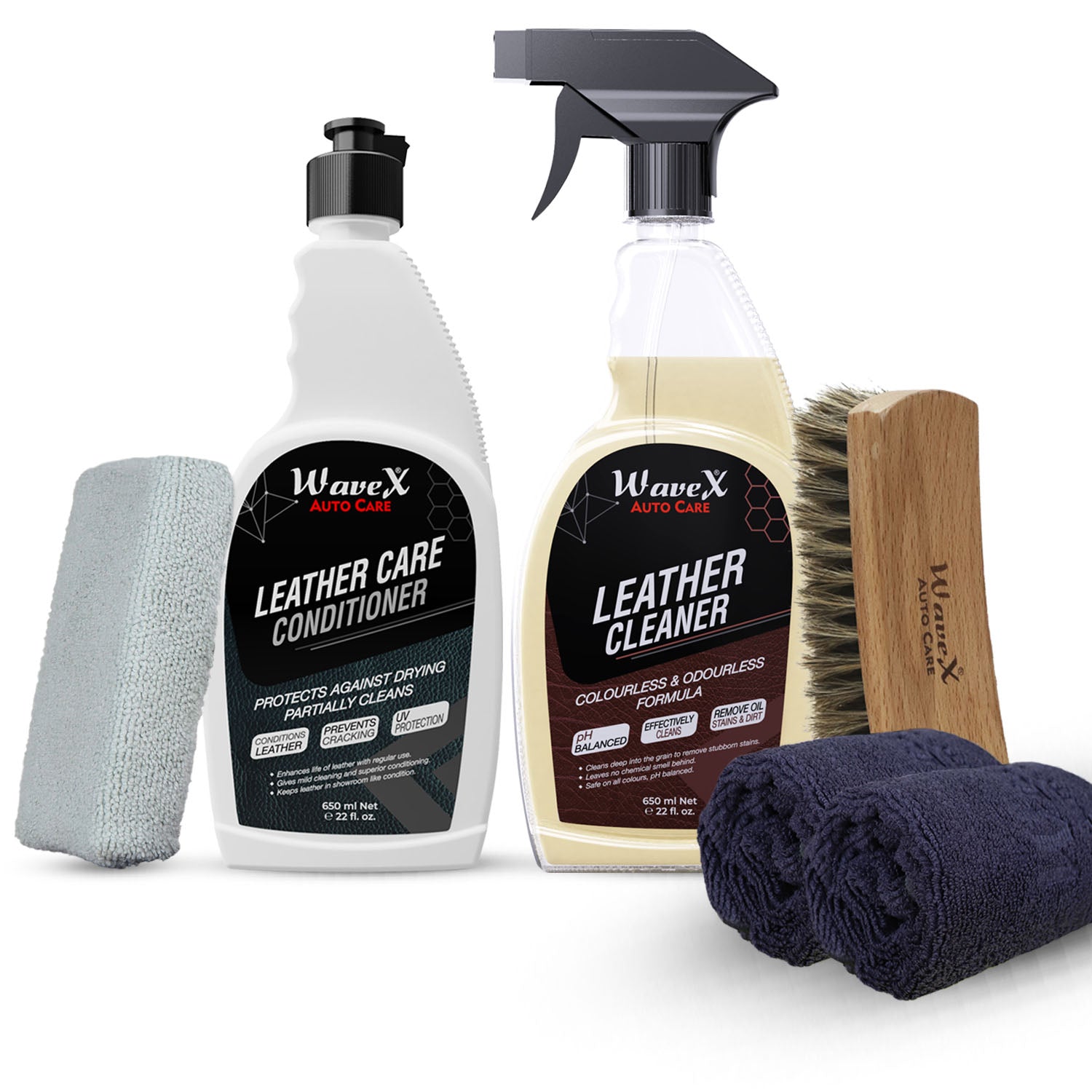 Leather Care Kit Includes Leather Cleaner 650ml + Leather
