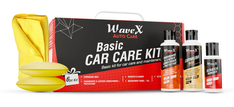 Car Cleaning Kit Contains Car Polish Carnauba Wax, Car Dashboard Polish, Car Scratch Remover, Premium Microfiber Cloth, 2- Ultra Fine Foam Applicators