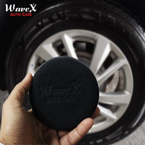 Wavex Ultrafine Foam Sponge Applicator for Tyre Dressing (Pack of 3 Black).