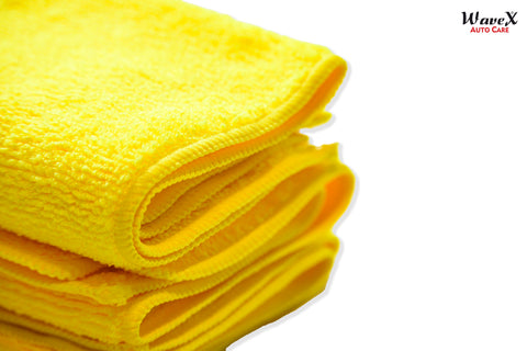 Microfiber Car Cleaning Cloth-Yellow-40x40cm-350 GSM