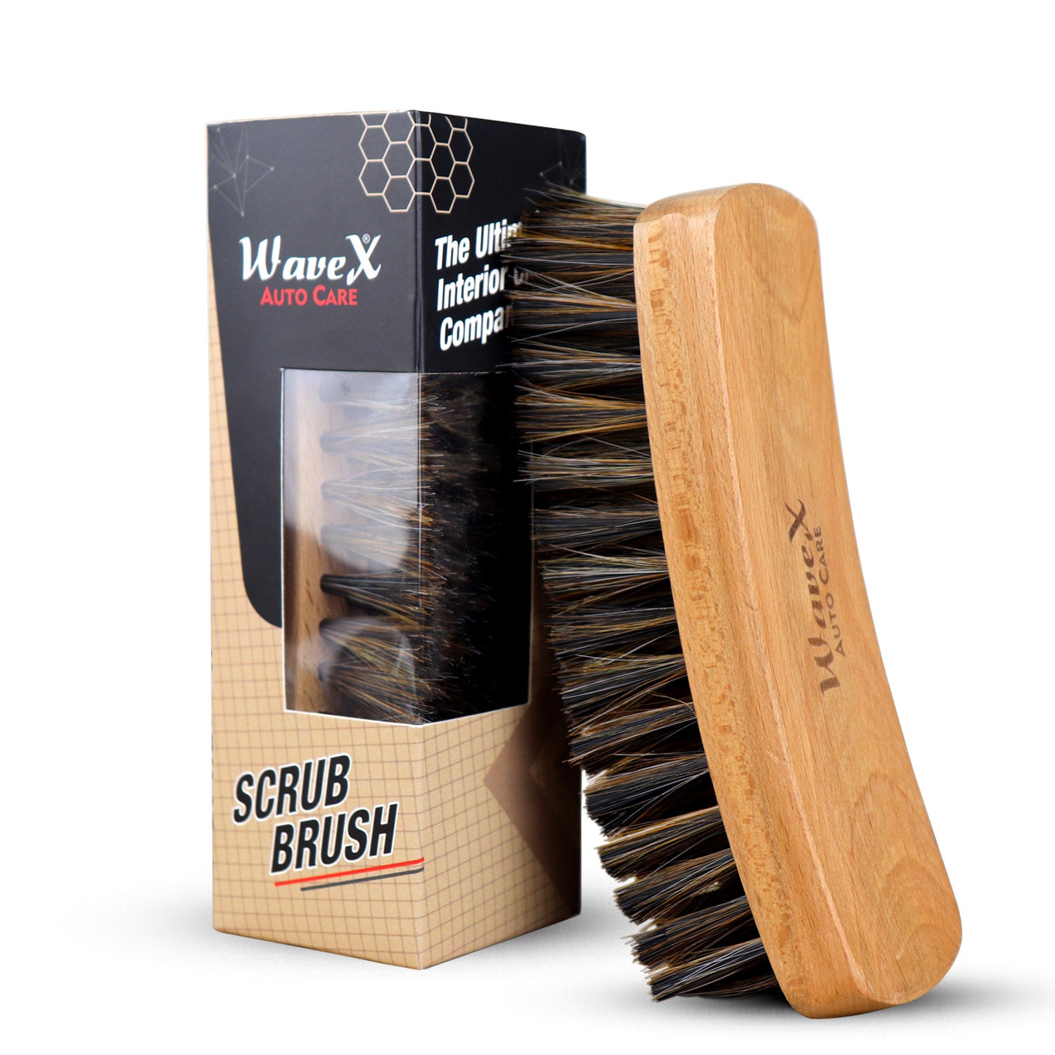 Wavex Car Cleaning Brush | Works Dry and Wet with Car Interior Cleaner Liquid, Car Seat Cleaner | Also Acts as Interior Car Duster