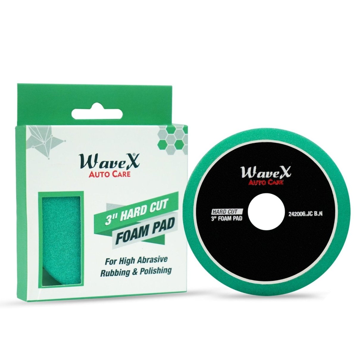 3 - INCH HARD CUT GREEN FOAM PAD - Wavex - HCPAD3