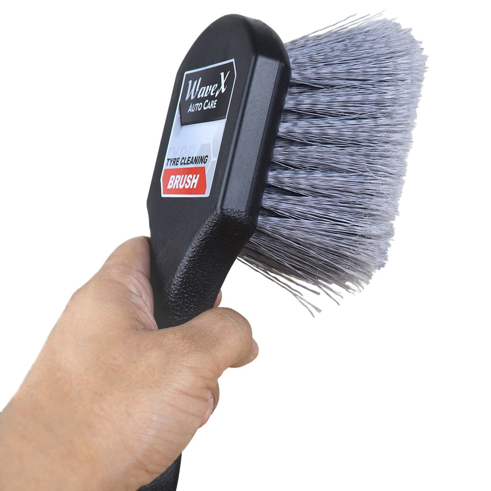 Wavex Tyre Cleaning Brush - Effective Bristles for Spotless Tyres - Comfortable Grip - Versatile Design - Efficient and Durable Tyre Cleaning Tool