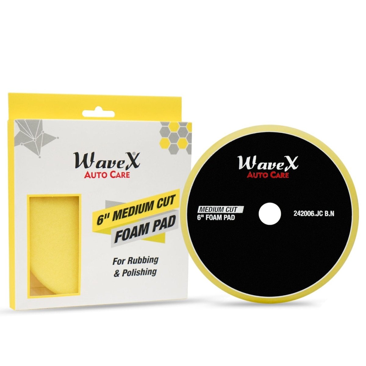6 - INCH MEDIUM CUT YELLOW FOAM PAD - Wavex - MCPAD6