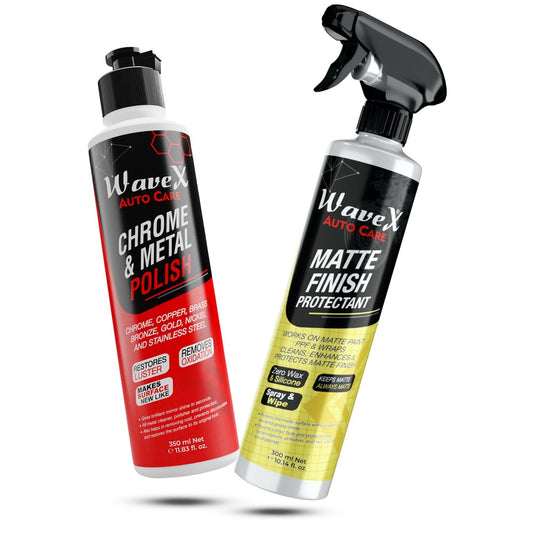 Matte Finish Maintainer 300ml with Chrome and Metal Polish 350ml, {Matte Painted Bike Care Kit (Set of 2)}