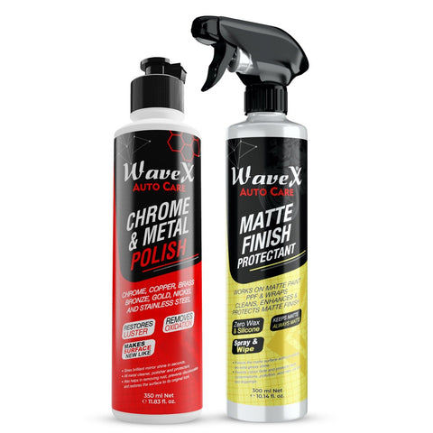 Matte Finish Maintainer 300ml with Chrome and Metal Polish 350ml, {Matte Painted Bike Care Kit (Set of 2)}