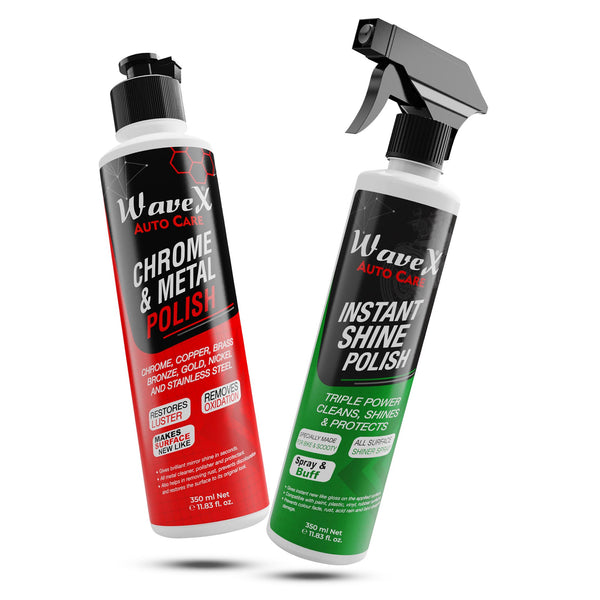 Chrome and Metal Polish 350ml  Instant Spray Car and Bike Polish 350m –  Wavex