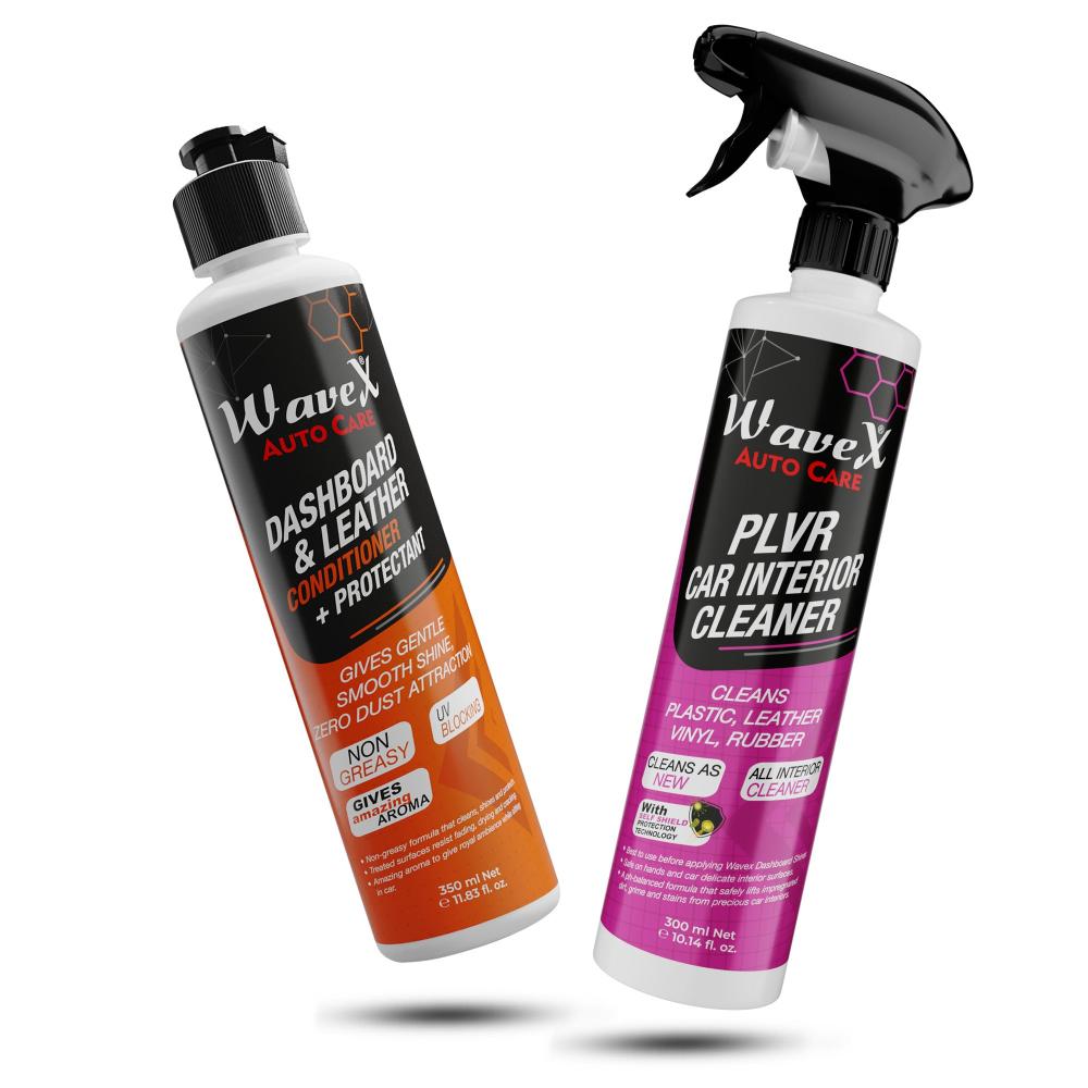 PLVR Car Interior Cleaner & Wavex Dashboard and Leather Conditioner + Protectant Car Dashboard Polish | Car Dashboard Polish & Car Interior Cleaner