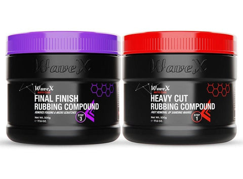 Heavy Hard Cut Rubbing Compound 500gm with Final Finish Low Cut High Gloss Rubbing Compound (500gm) (Car Compound (Set of 2))