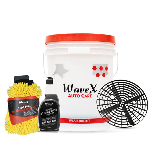 Ceramic Coating Maintenance Kit for Ceramic Coated Cars and Bikes | Consist of The WaveX 20 LTR Wash Bucket, Grit Safe, Lamb Wool Wash Mitt and Graphene Ceramic Wash Shampoo