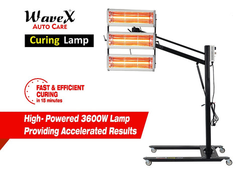 3600W Shortwave Infrared Curing Lamp for Ceramic Coating | Fast & Efficient Cure in 15 Minutes | Reliable NIR Quartz Halogen Lamp | Wide Coverage for Detailing Centers | Precise Control & Stability