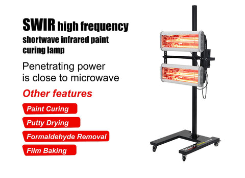 2400W Shortwave Infrared Curing Lamp for Ceramic Coating | Fast & Efficient Cure in 15 Minutes | Reliable NIR Quartz Halogen Lamp | Wide Coverage for Detailing Centers | Precise Control & Stability