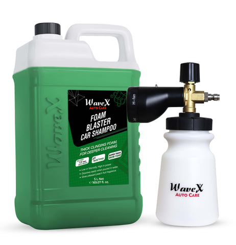 Foam Cannon for pressure washer + Foam Wash Car Shampoo Concentrate 5Ltr pH Neutral, Extreme Suds Snow White Foam, Highly Effective on Dust and Grime