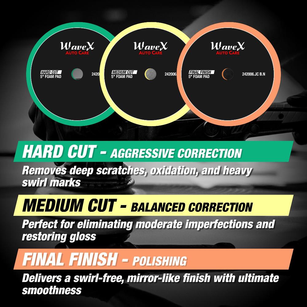 5-INCH MEDIUM CUT YELLOW FOAM PAD