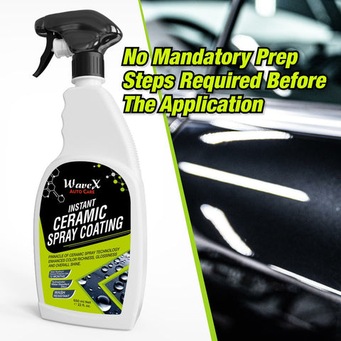 Instant Ceramic Coating for Car - 650ml – Easy to Apply – Just Spray and Wipe – Super Hydrophobic, Extreme Gloss, Smoothness and Protects Paint