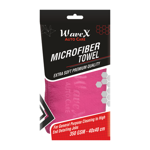 Microfiber Car Cleaning Cloth-Pink-40x40cm-350 GSM