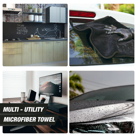 Microfiber Car Cleaning Cloth | 1200GSM Extra Large 40x80cm| Microfiber Cloth for Car and Bike | Grey, Soft, Super Water Absorbent – Ideal for Car and Bike Drying and Washing