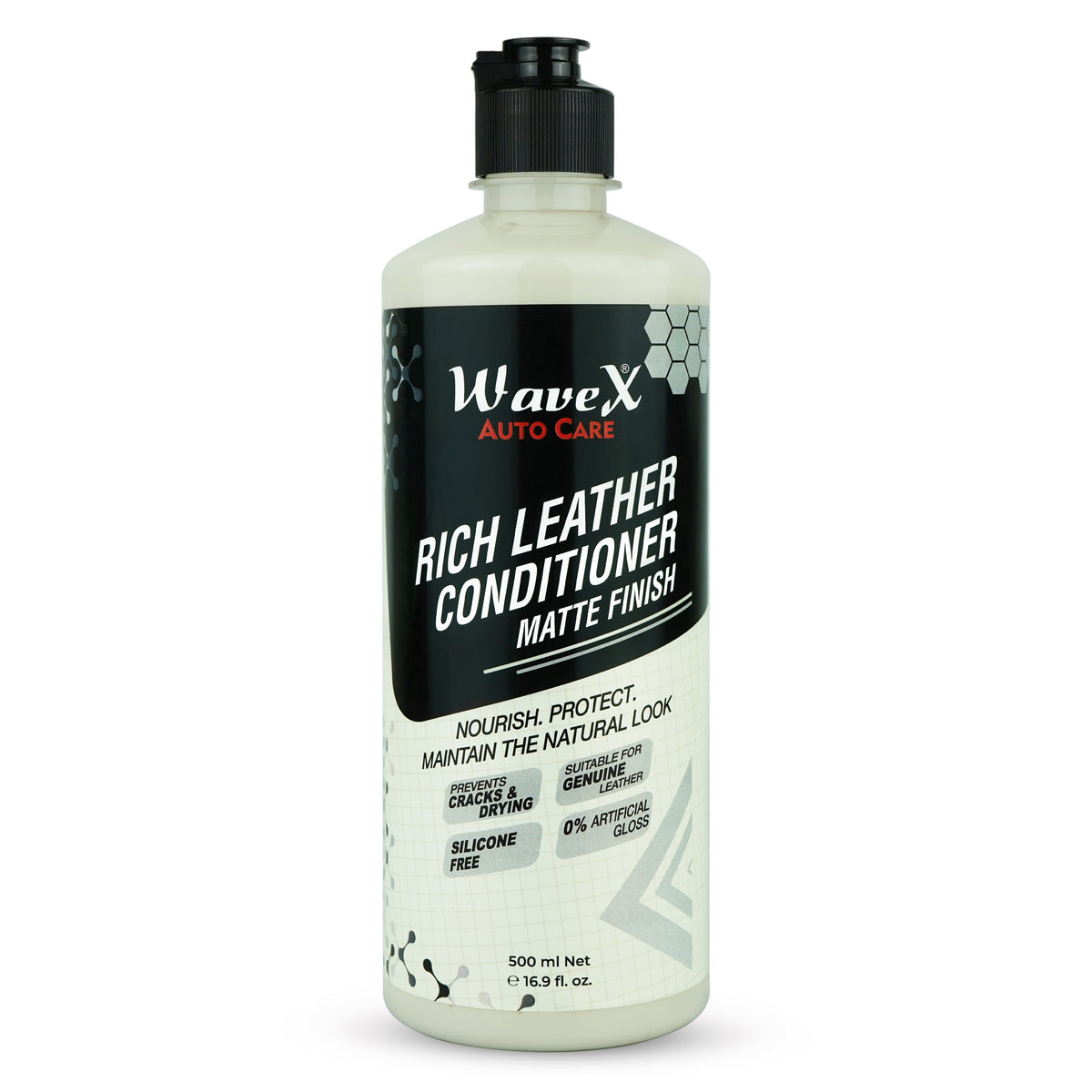 Wavex Rich Leather Conditioner Matte Finish | Premium Leather Care for Car Seats, Interiors, Sofa, Jackets & Shoes | Restores Softness, Non-Greasy, Crack Protection