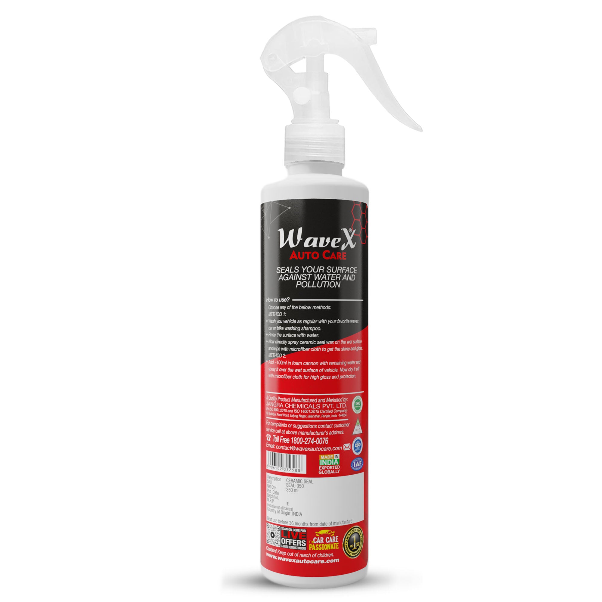 Ceramic Seal Wax Concentrate 350ml - SiO2 Water Activated Paint & Glass Protection - Spray On, Rinse Off - Lasts 2X Longer Than Wax - Deep, Wet Shine, Better Than Car Polish and Wax