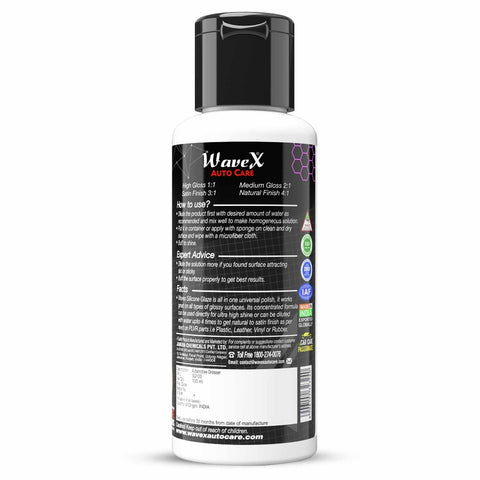 Silicone Glaze Car Concentrate 100ml Multipurpose Dresser for Car & Bike - Dilutes Upto 1:10 for Variable Shine
