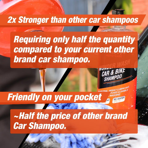 Wonder Wash Car Shampoo 100ml | Honey Like Thick with Super Suds Car Washing Shampoo