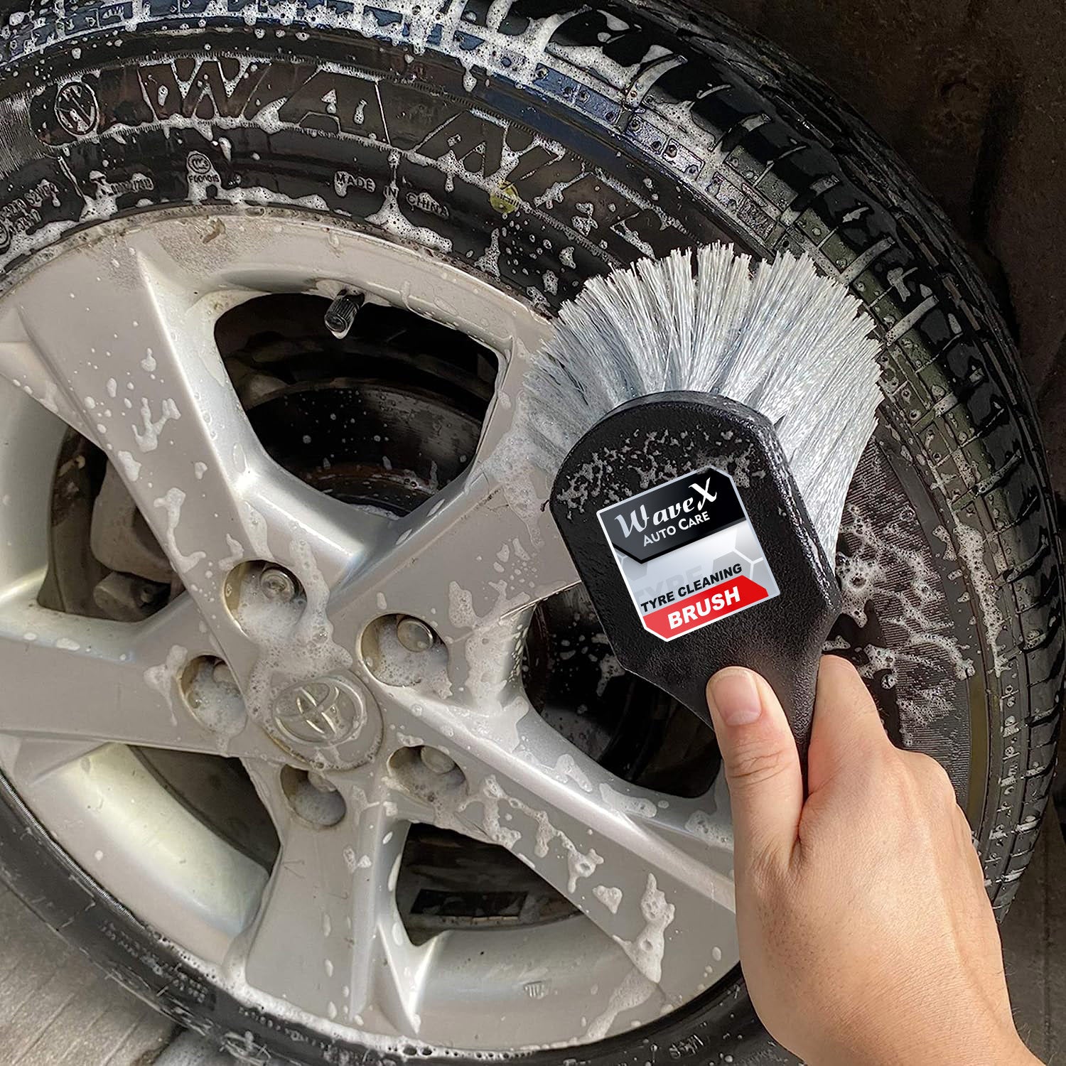 Wavex Tyre Cleaning Brush - Effective Bristles for Spotless Tyres - Co