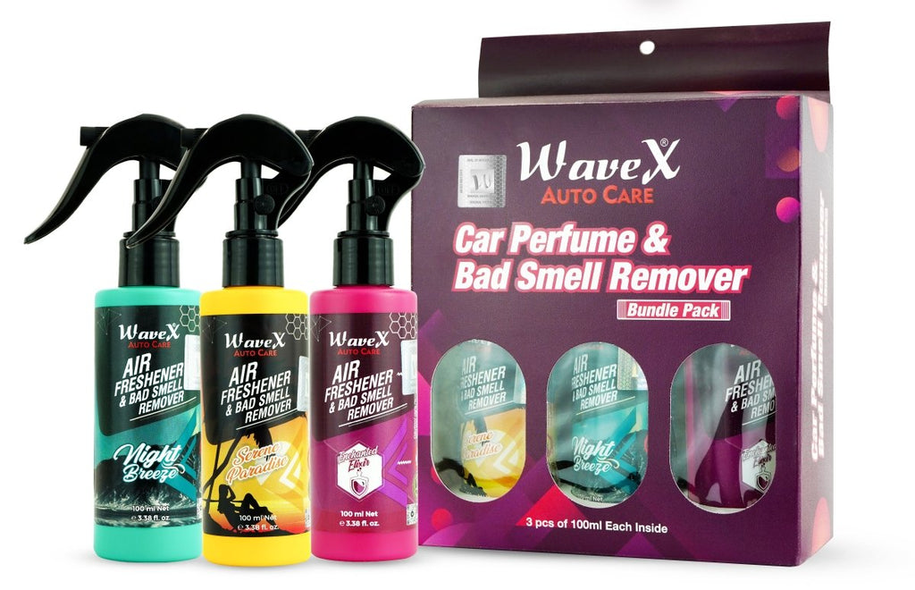AIR FRESHENER CAR PERFUME AND BAD SMELL REMOVER BUNDLE PACK - Wavex - AF100X3