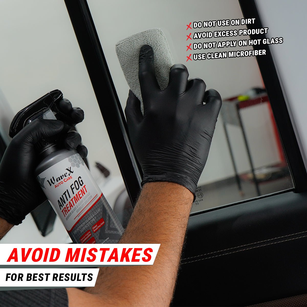 ANTI FOG TREATMENT FOR CAR INTERIOR GLASS, HELMET VISOR & SPECTACLES - Wavex - AFT500