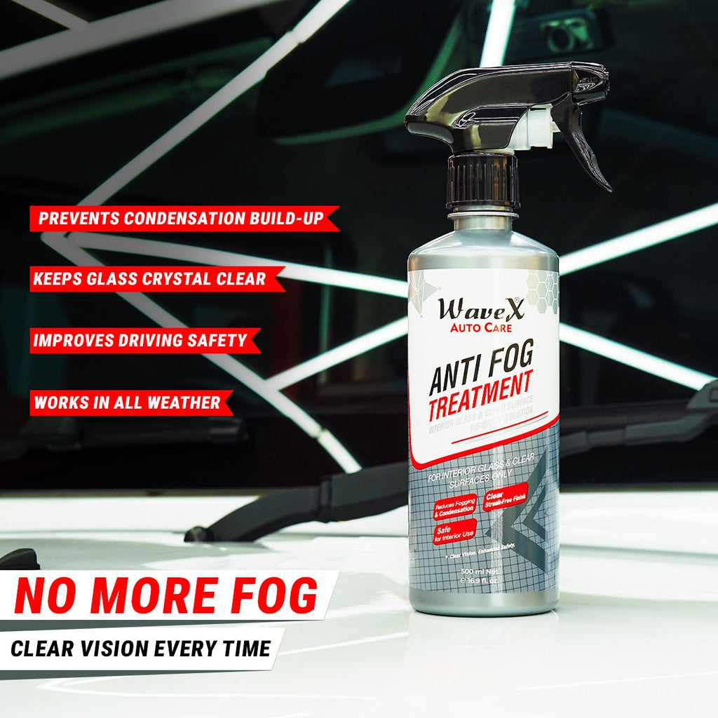 ANTI FOG TREATMENT FOR CAR INTERIOR GLASS, HELMET VISOR & SPECTACLES - Wavex - AFT500