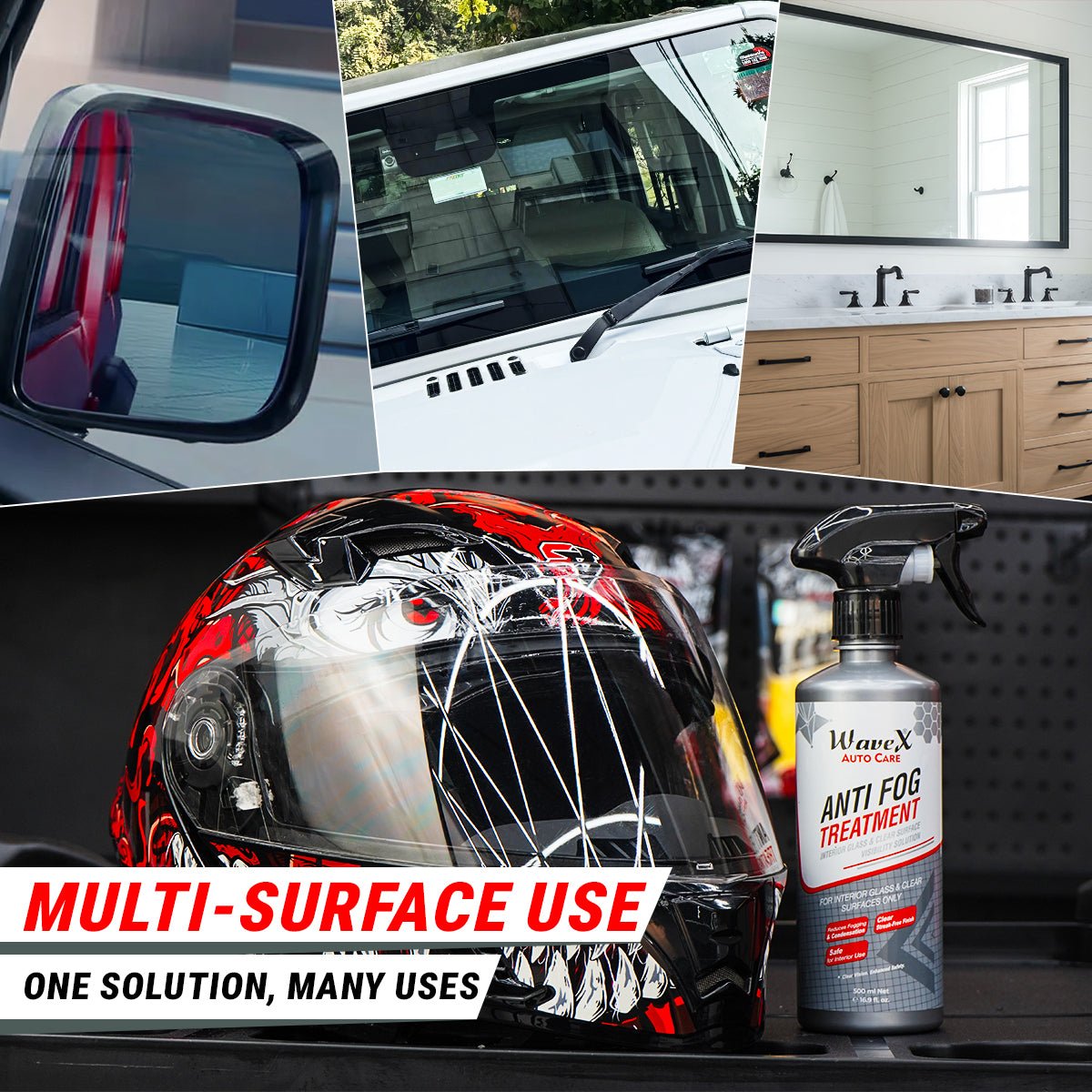 ANTI FOG TREATMENT FOR CAR INTERIOR GLASS, HELMET VISOR & SPECTACLES - Wavex - AFT500