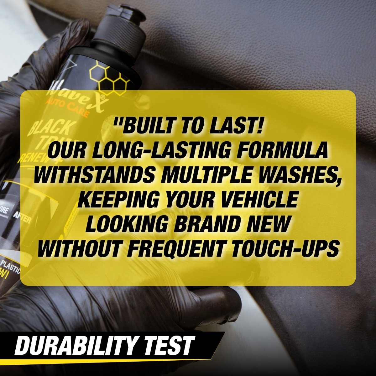 Black Trim Renew+ | Restores Faded Car & Bike Exterior Plastic Trim | Long - Lasting Deep Black Shine, UV & Dust Protection - Wavex - TRIM5K