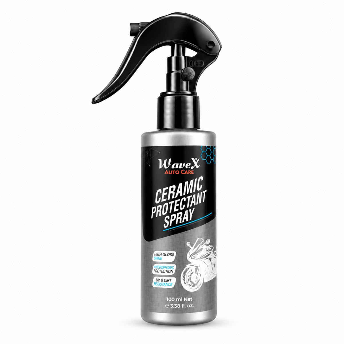 CERAMIC PROTECTANT SPRAY FOR MOTOR BIKES - SUPER HYDROPHOBIC & UV PROTECTION - Wavex-CPS100 Main image
