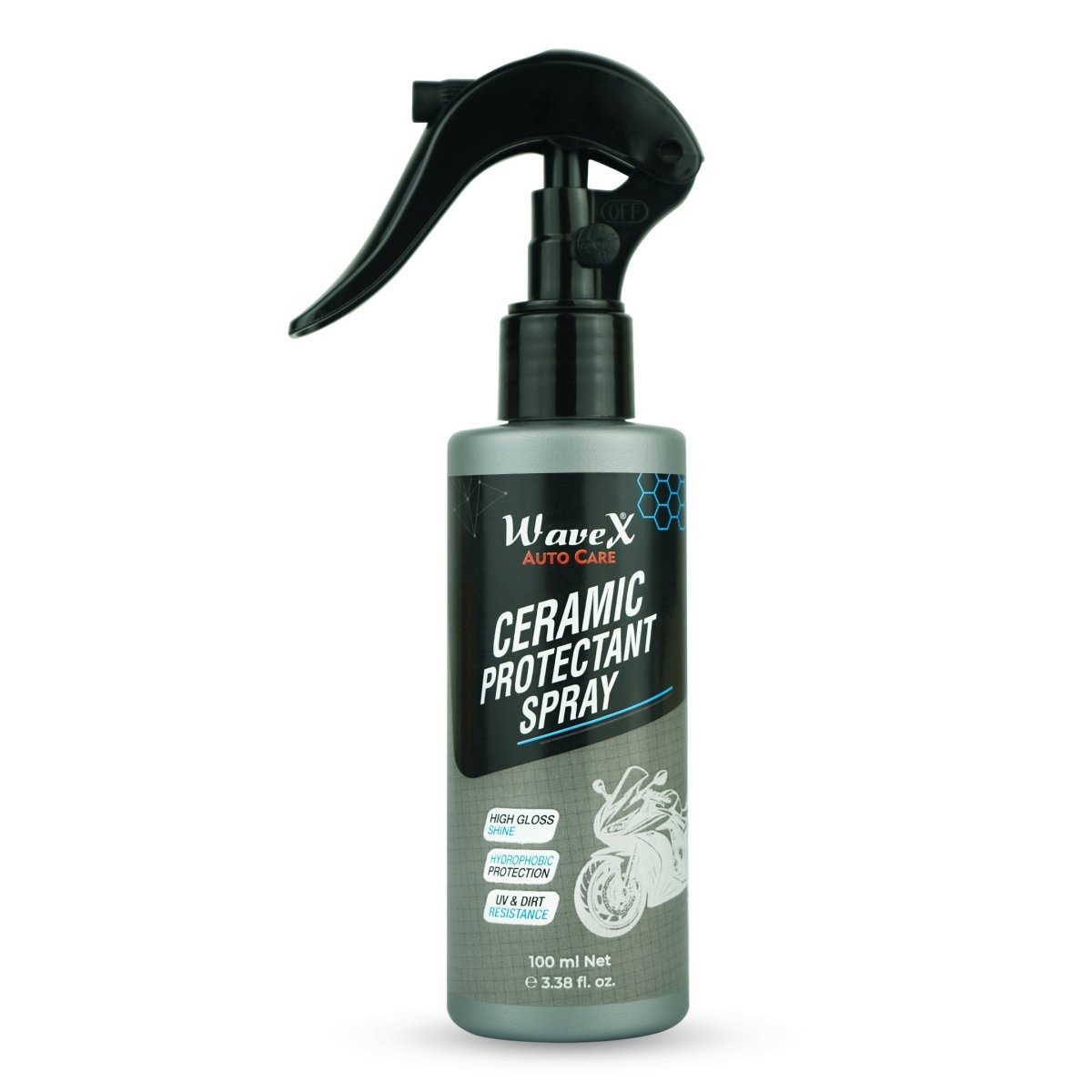 CERAMIC PROTECTANT SPRAY FOR MOTOR BIKES - SUPER HYDROPHOBIC & UV PROTECTION - Wavex - CPS100 Main image