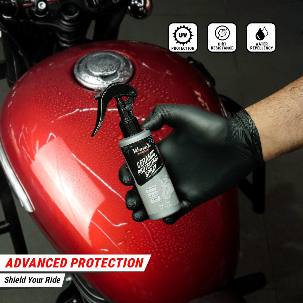 CERAMIC PROTECTANT SPRAY FOR MOTOR BIKES - SUPER HYDROPHOBIC & UV PROTECTION - Wavex - CPS100