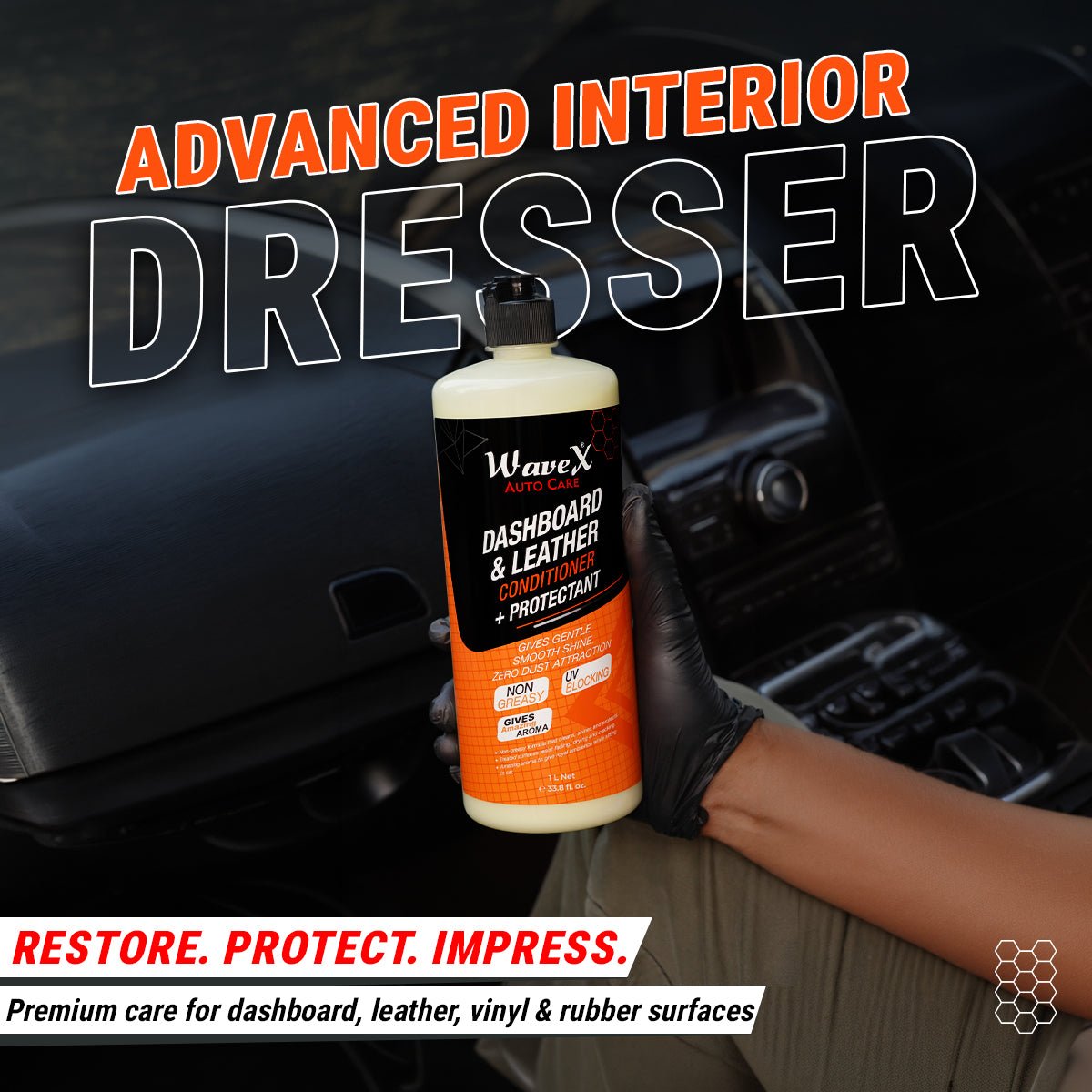 DASHBOARD AND LEATHER CONDITIONER + PROTECTANT 100ML - Wavex-DLCP100
