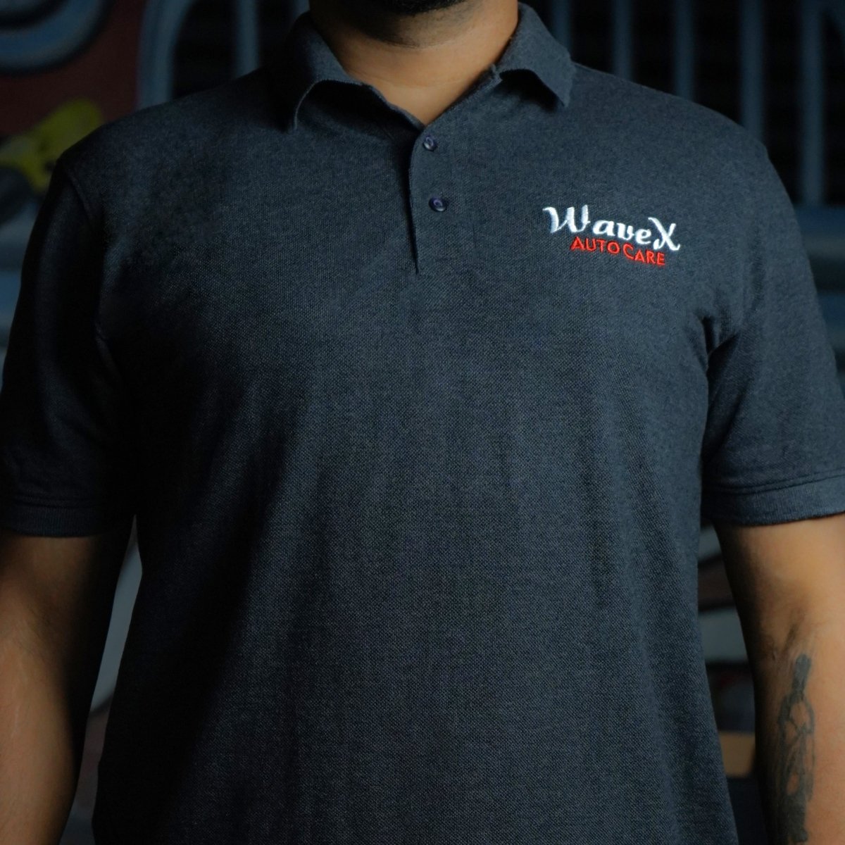 DETAILING CHARCOAL MELANCE POLO T-SHIRT Secondary image
