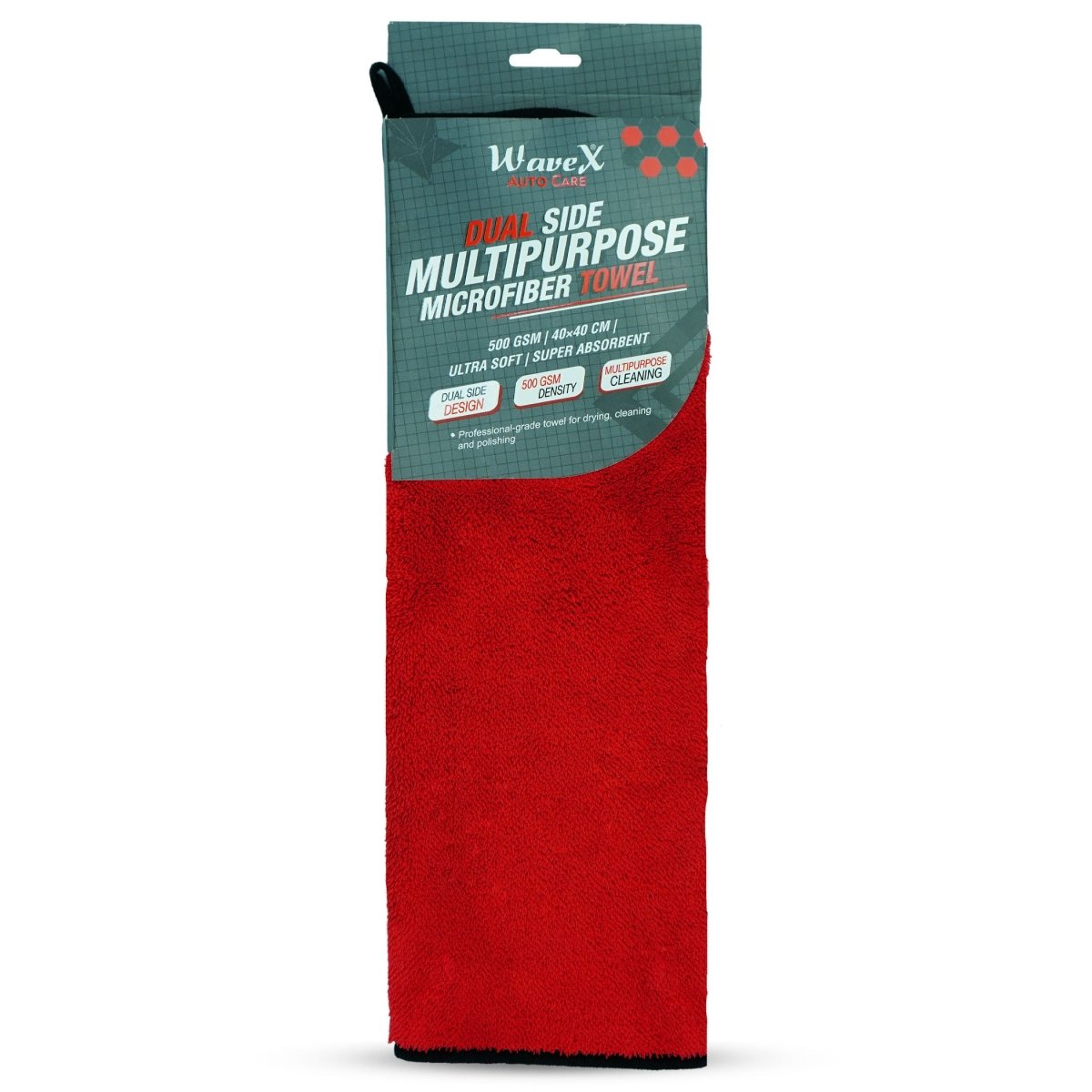 DUAL SIDE MULTIPURPOSE MICROFIBER TOWEL 500 GSM | 40x40 CM Secondary image