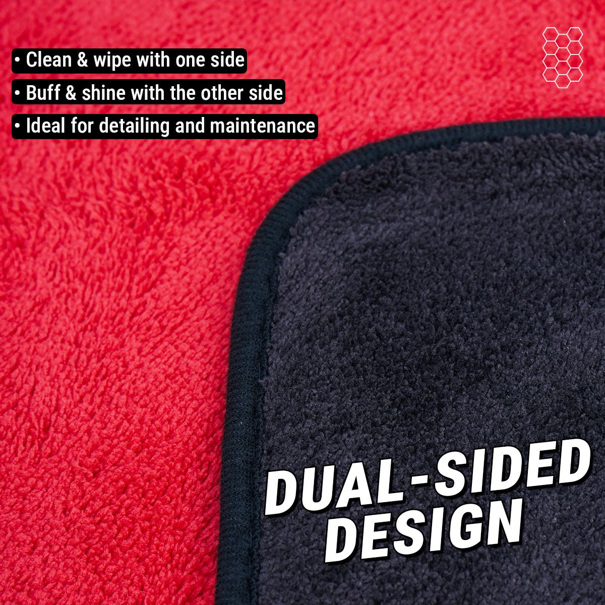 DUAL SIDE MULTIPURPOSE MICROFIBER TOWEL 500 GSM | 40x40 CM - Wavex-DSMMT
