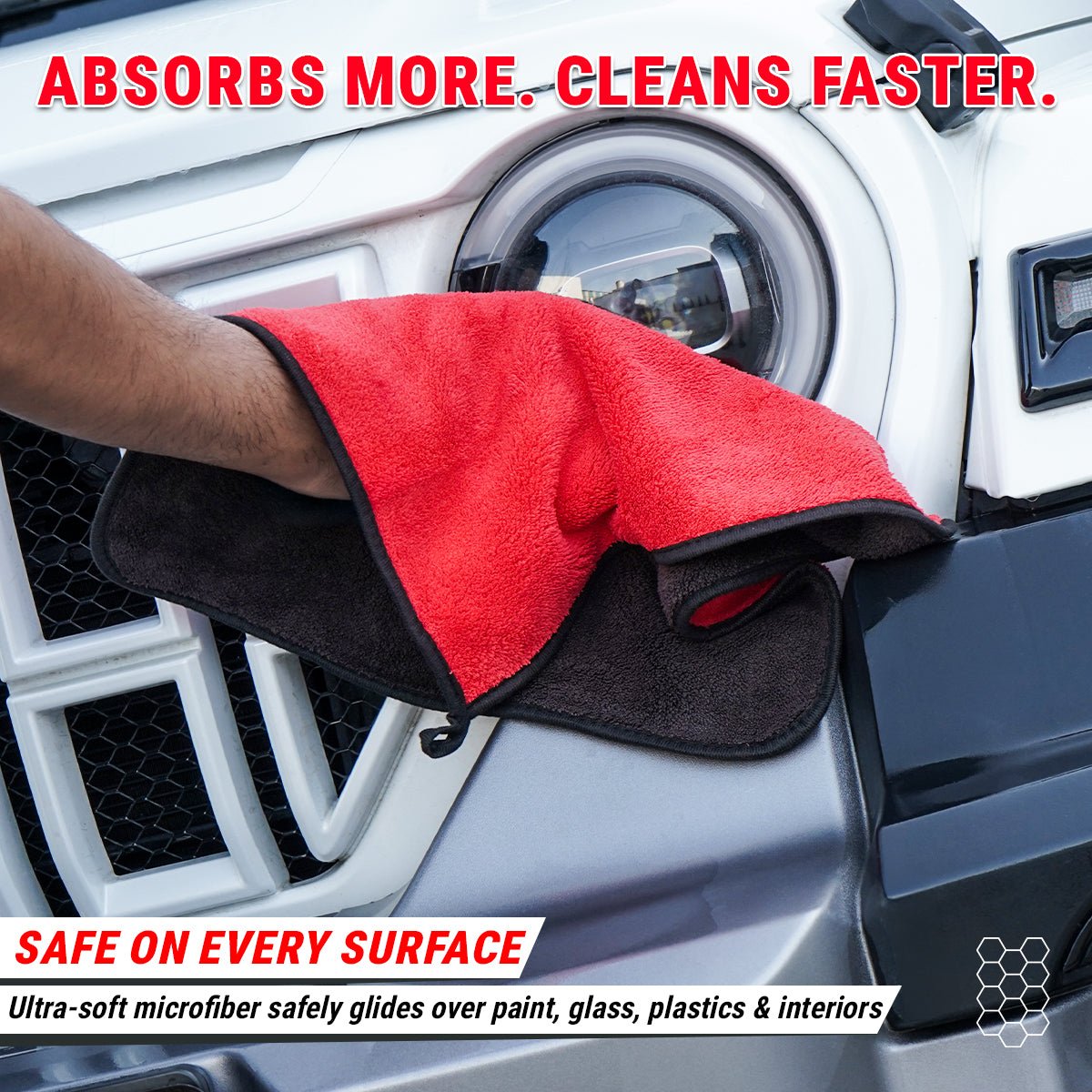 DUAL SIDE MULTIPURPOSE MICROFIBER TOWEL 500 GSM | 40x40 CM - Wavex-DSMMT