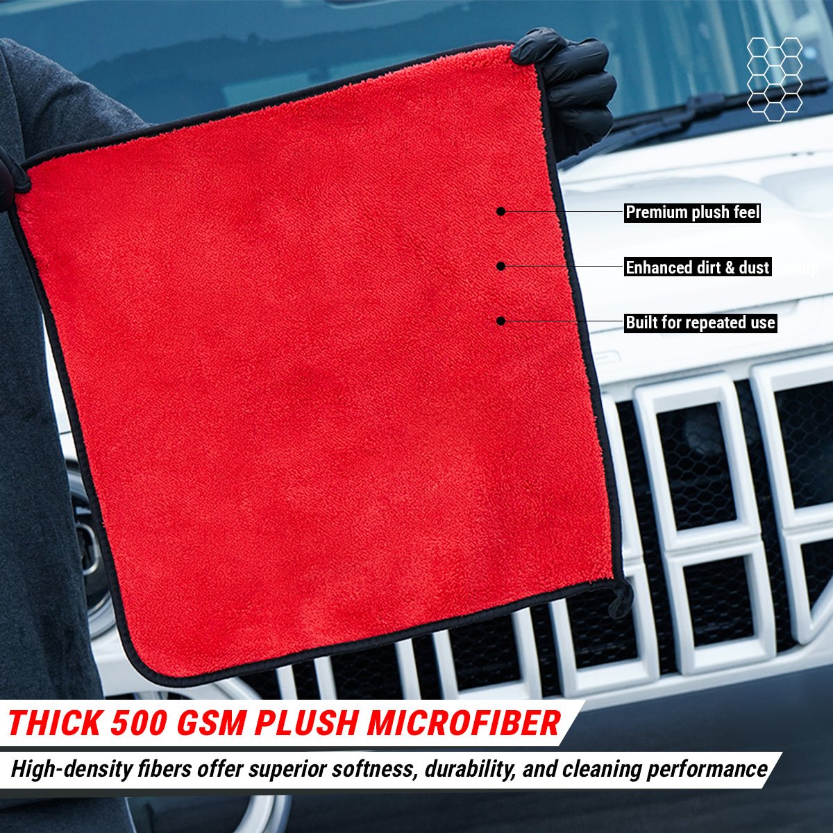 DUAL SIDE MULTIPURPOSE MICROFIBER TOWEL 500 GSM | 40x40 CM - Wavex-DSMMT