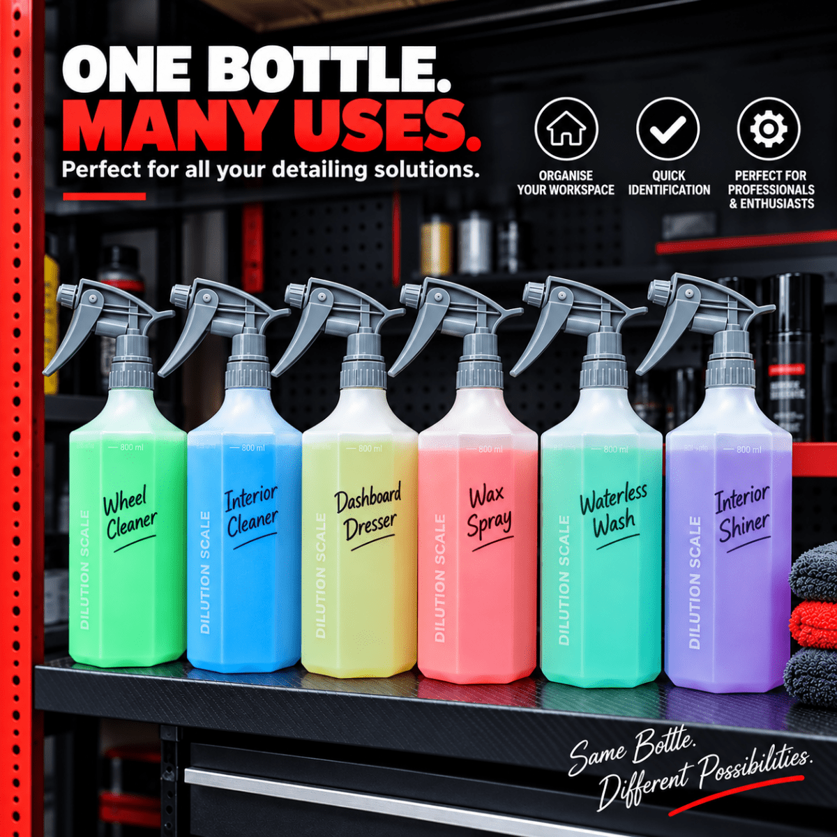 EMPTY SPRAY BOTTLE 800ML HEAVY DUTY (SET OF 2) - Wavex-GEB800-2