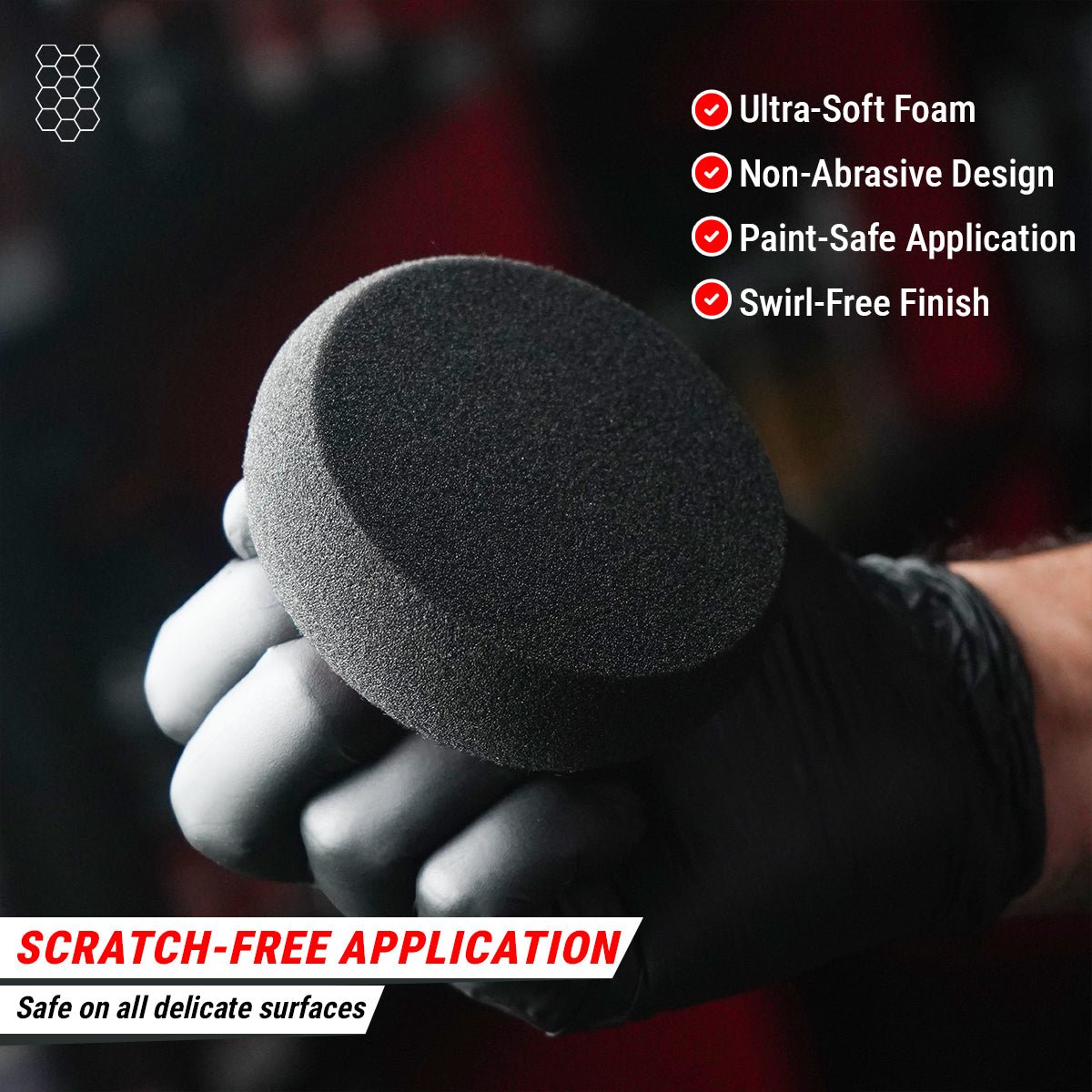 FOAM APPLICATOR PADS WITH HANDLE – SET OF 3 FOAM PADS + 1 HANDLE - Wavex-HANDLEPAD