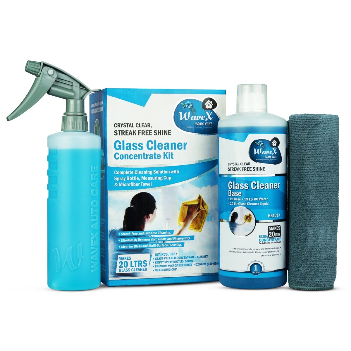 GLASS CLEANER CONCENTRATE MAKES 20 LITRES FROM 1 LITRE - Wavex-H61C1K Main image