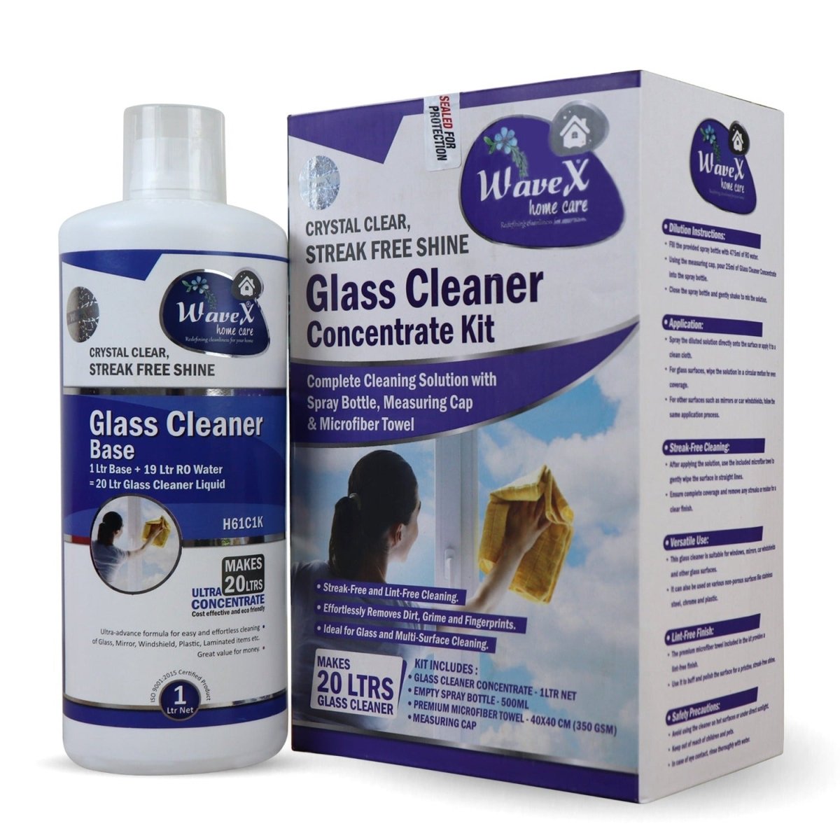 GLASS CLEANER CONCENTRATE MAKES 20 LITRES FROM 1 LITRE - Wavex - H61C1K