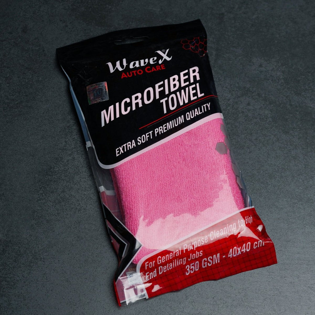 PINK MICROFIBER CLEANING CLOTH 350 GSM 40X40 CM - Wavex - MF350-PINK