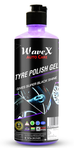 Wavex Tyre Polish Gel | 500ml | Tyre Shiner for Car & Bike | Gives Clean, Glossy Black Finish | Thick Gel Formula for Controlled Application