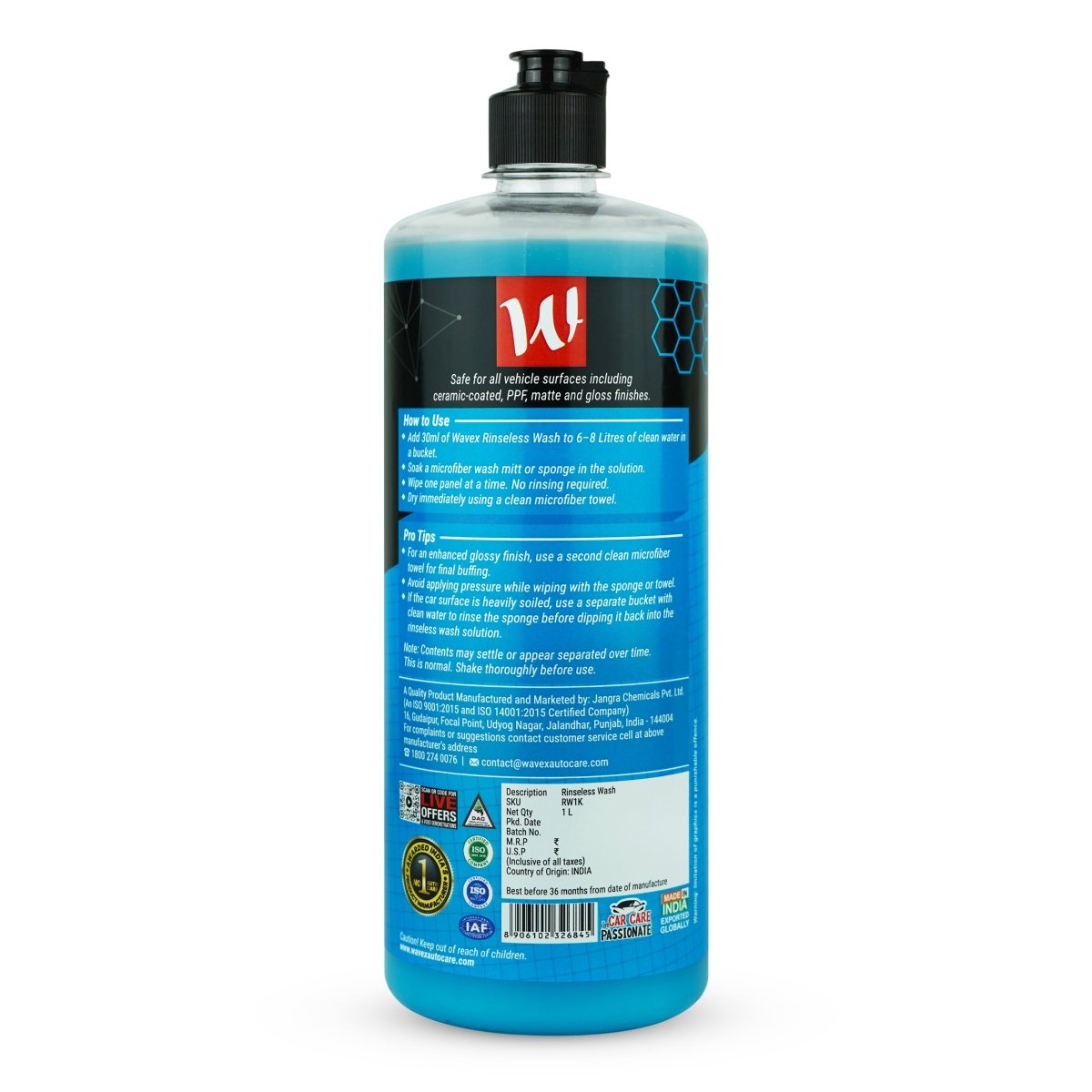 RINSELESS WASH 1 LITRE - Wavex - RW1K